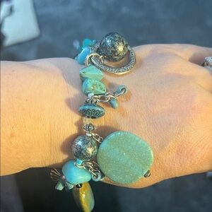 Turquoise Stone Charm Bracelet - Brand:
